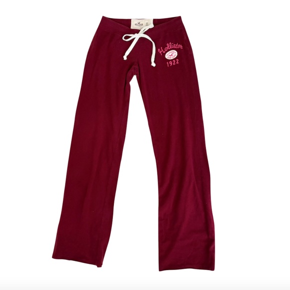 Hollister Vintage Burgundy Low Waist Sweatpants XS - Picture 1 of 6